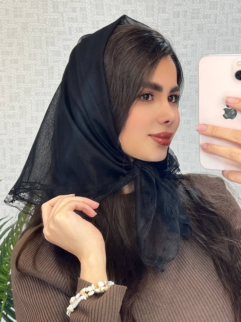 مینی اسکارف تور لبه دانتل قواره ۶۰