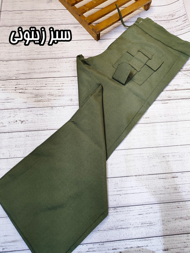 شلوار نیم بگ نخ لینن زنانه