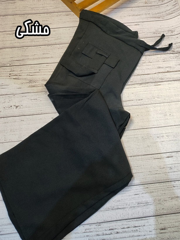 شلوار نیم بگ نخ لینن زنانه