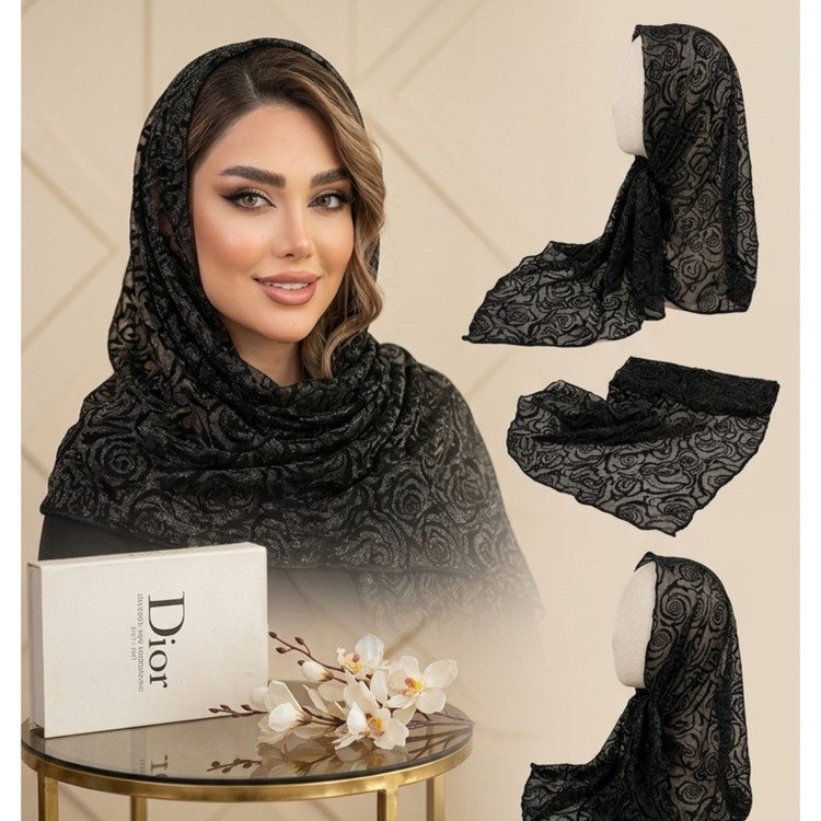 شال مجلسی لمه شاین گل مخمل