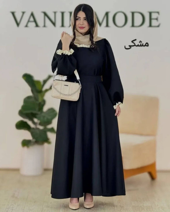 پیراهن الیزه مشکی زنانه دامن کلوش