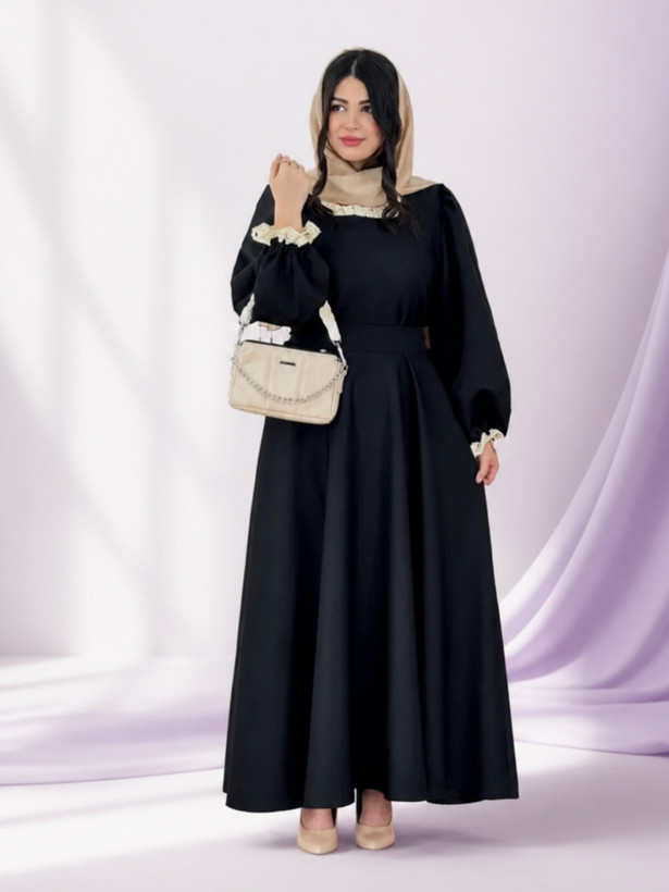 پیراهن الیزه مشکی زنانه دامن کلوش