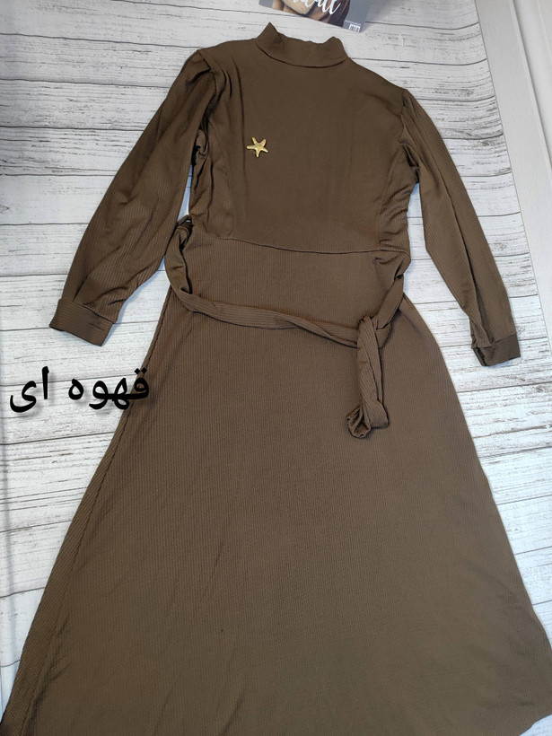 پیراهن زنانه فیتیله ای یقه اسکی پاییزه