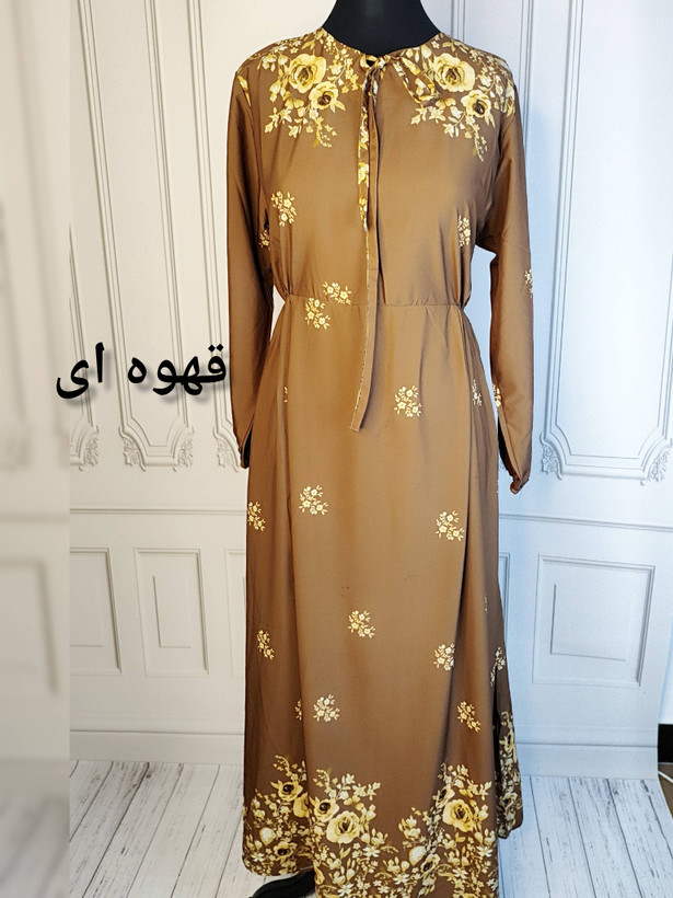 پیراهن ساحلی فلور گلدار کمر کش