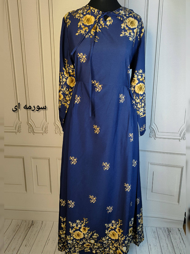 پیراهن ساحلی فلور گلدار کمر کش